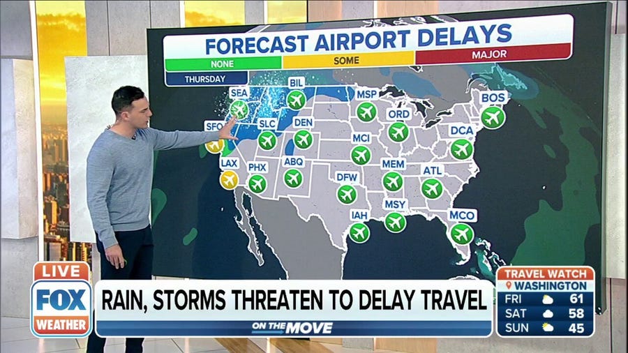 Christmas week will be rainy and snowy for some threatening travel delays