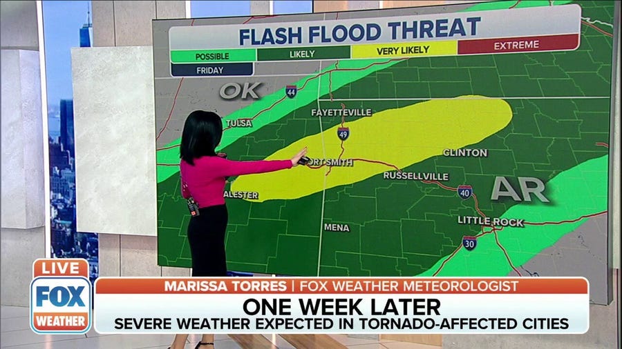 Flash floods very likely for areas of Arkansas, Oklahoma 