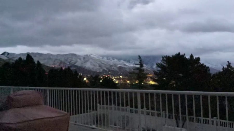 Snow squalls near Salt Lake City