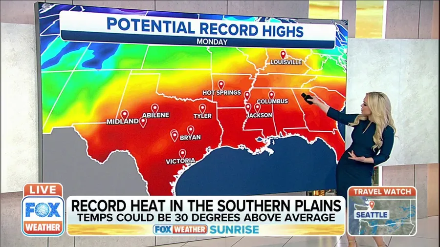 Record high temperatures expected in southern US this week