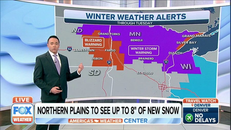 Eight inches of snow possible for Northern Plains