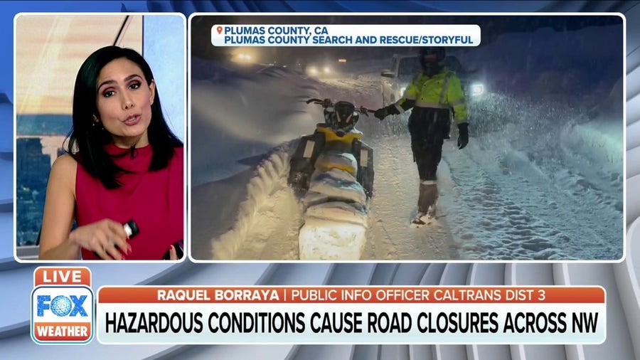 Snow closed mountain highways in California