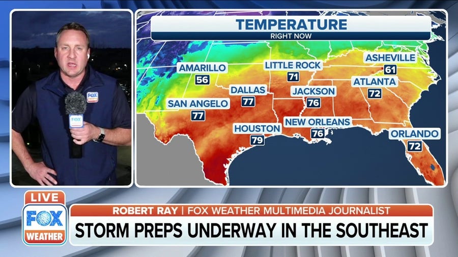 Southeast severe storm potential: tornadoes, damaging winds