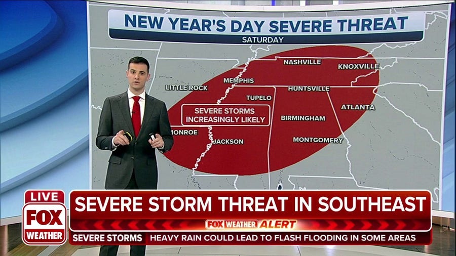 New Year's Day severe weather potential for Southeast 