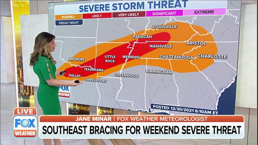 Southeast bracing for weekend severe threat