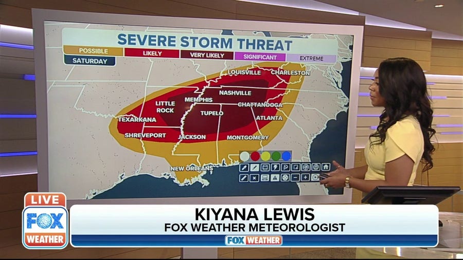 Severe storms expected for Southeast on New Year's Day