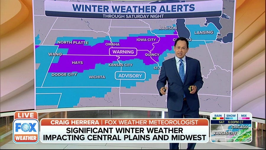 Significant winter weather impacting Central Plains, Midwest