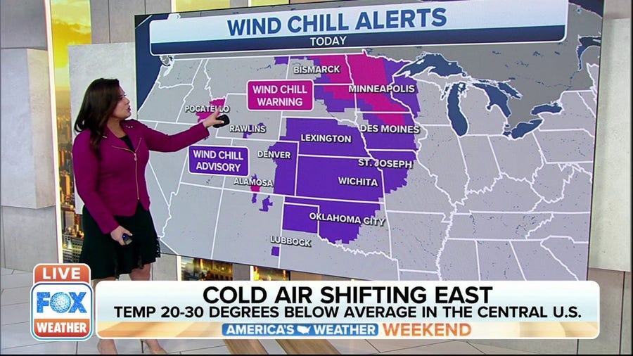 Wind chill alerts in effect for most of the Plains, Upper Midwest 