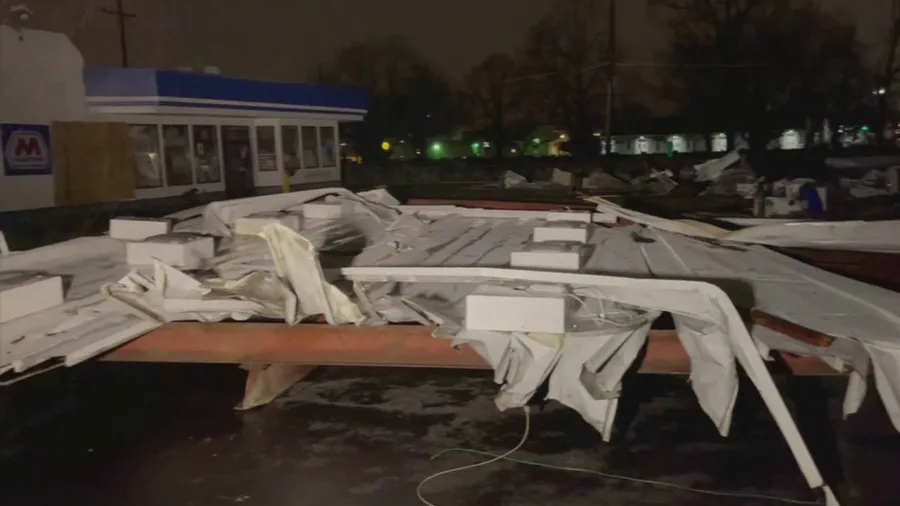Tornado damage in Downtown Hopkinsville, Kentucky