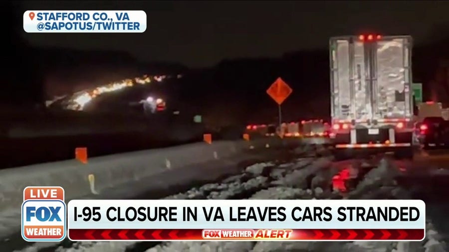 I-95 closure leaves cars stranded for over 10 hours in Virginia