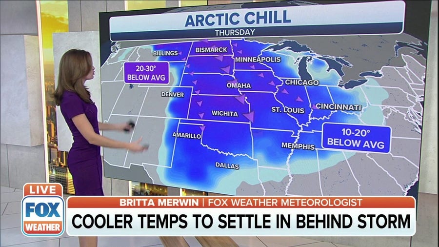 Frigid air to move into central states, temperatures could drop 30 degrees below average