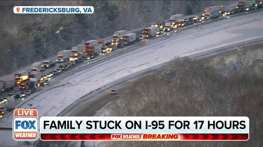 Family gets stuck on I-95 for 17 hours traveling back to VA from vacation