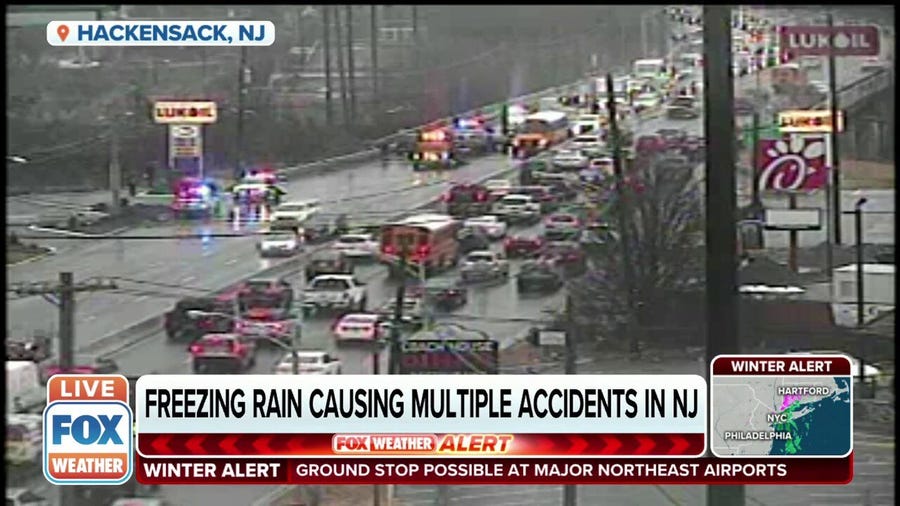 Freezing rain causing multiple accidents in New Jersey