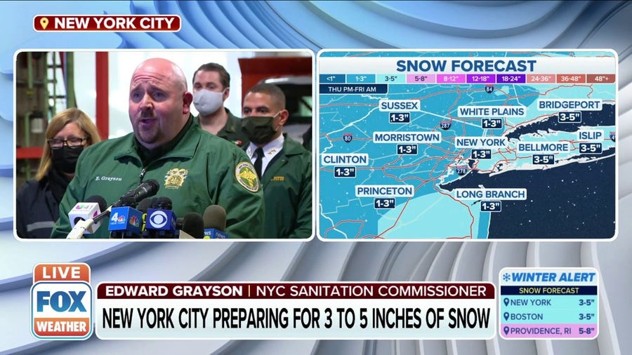 New York City preparing for first significant snowfall of the season