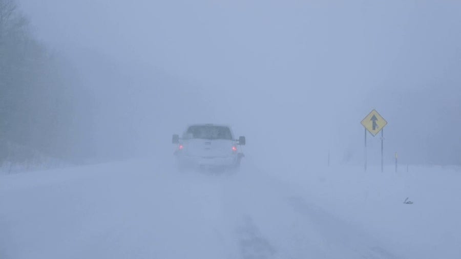 Near whiteout conditions in Michigan