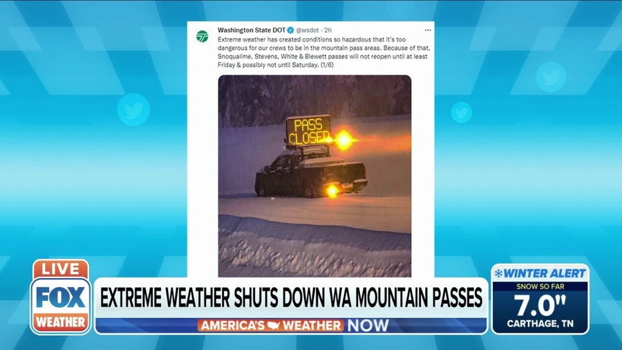 Washington State DOT: Extreme weather in mountain passes too dangerous