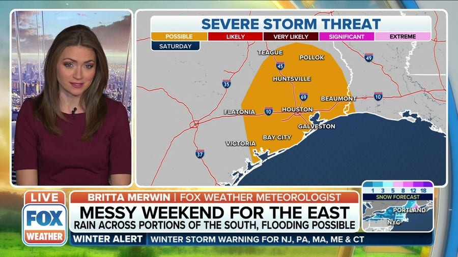 Rain expected across portions of the South this weekend, flooding possible