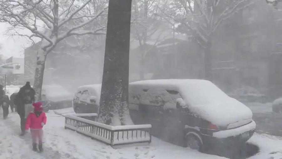 New Yorkers wake to first major snow of winter season