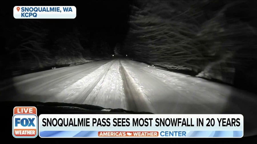 Snoqualmie Pass sees most snowfall in 20 years, closed until Sunday