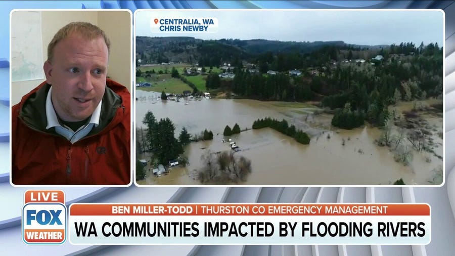 Thurston County, Washington rivers in major flood stage