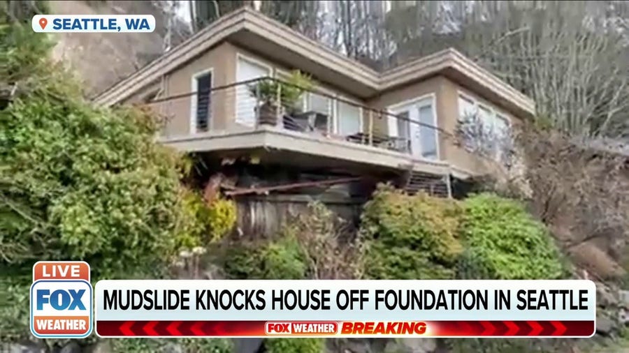 Watch: Seattle home knocked off foundation due to mudslide