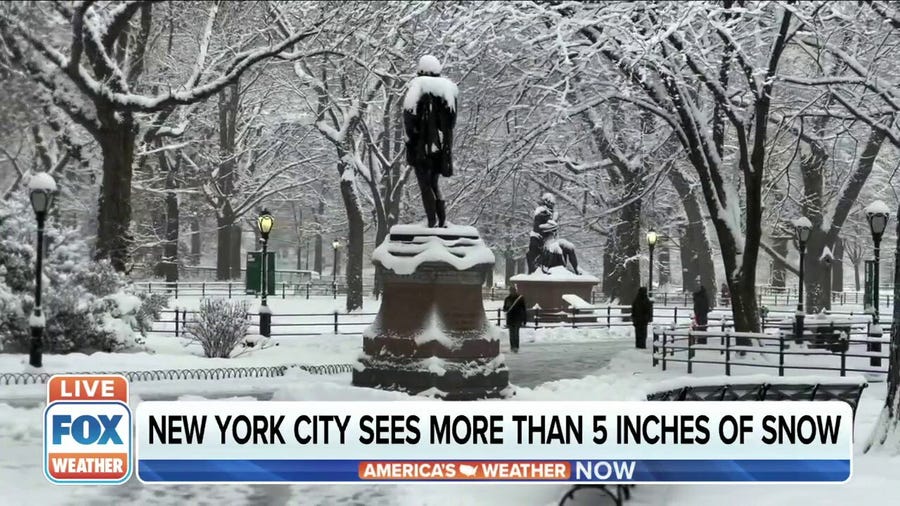 Winter arrives in The Big Apple: NYC sees more than 5 inches of snow