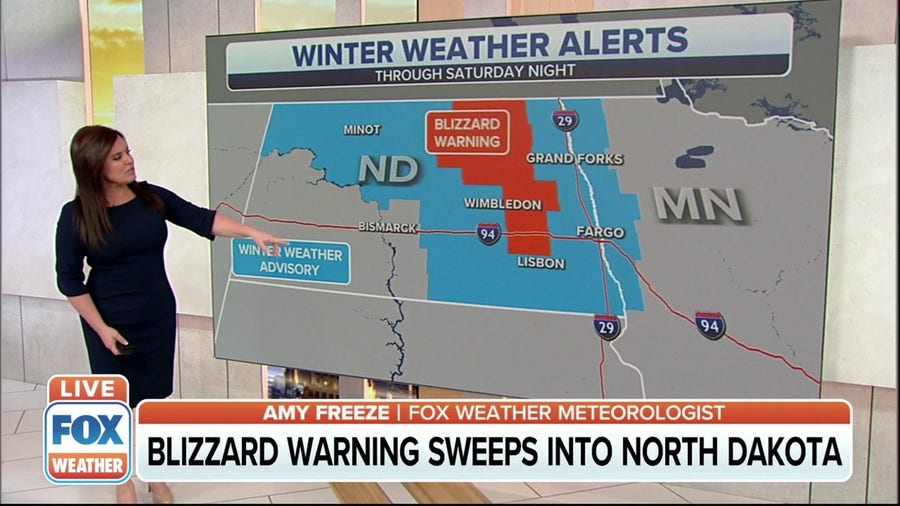 Blizzard Warning sweeps into parts of North Dakota