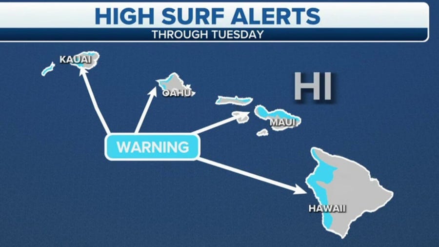 Hawaii Islands under a high surf warning