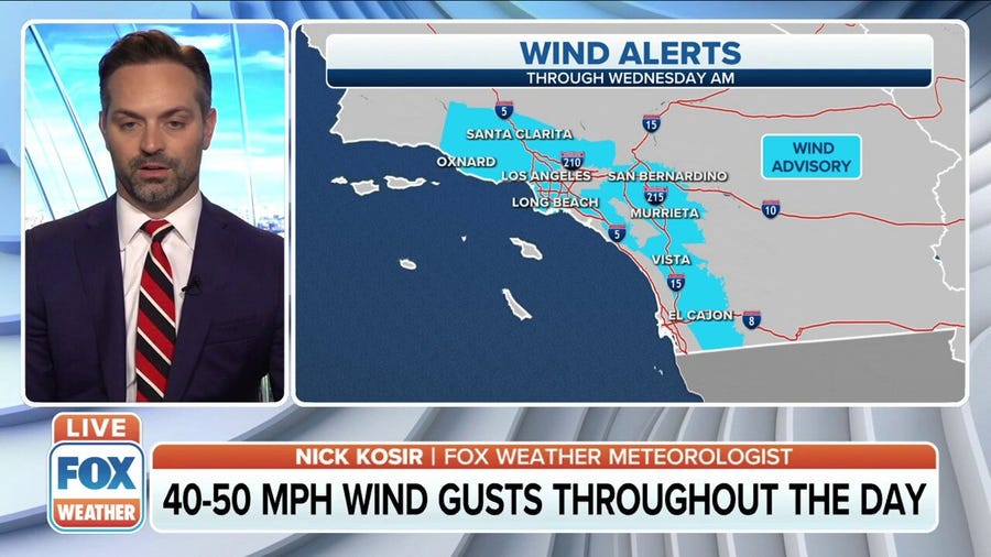 Santa Ana winds roll through Southern California