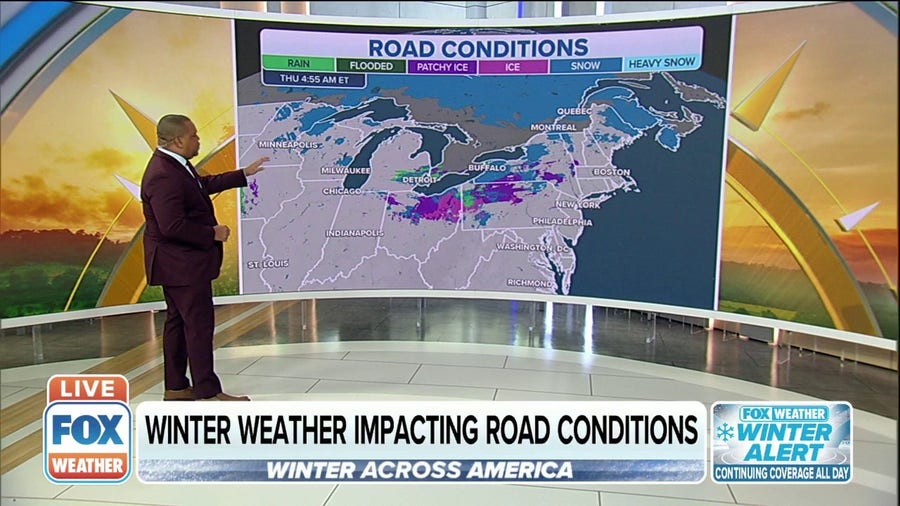 Winter weather impacting road conditions in parts of the Midwest