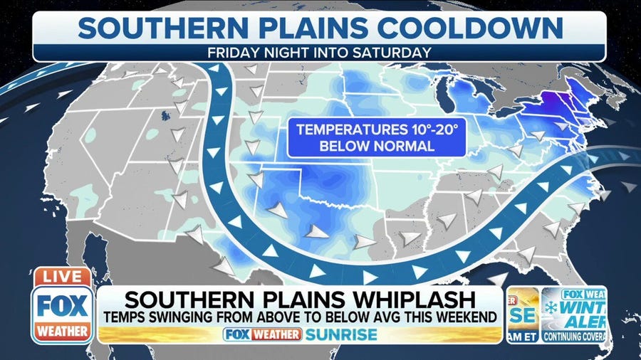 Central U.S. to see big temperature swing heading into weekend