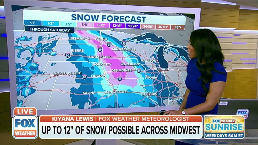 Up to 12 inches of snow possible across Midwest due to winter storm