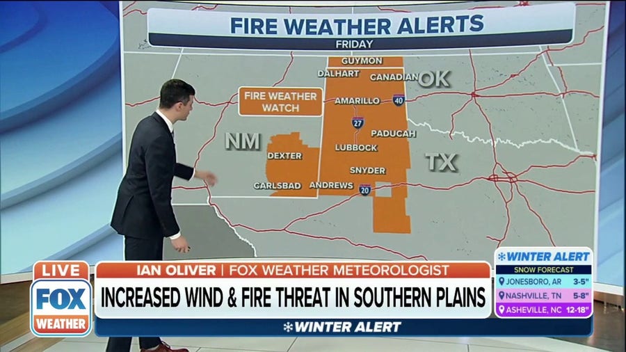 Fire weather watches in effect for the Southern Plains 