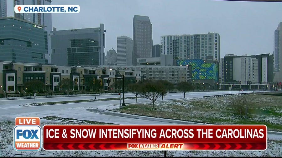 Ice, snow, wind intensifying across the Carolinas from winter storm