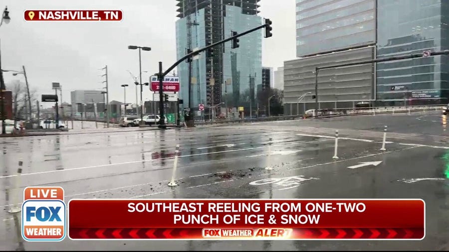 Southeast reeling from one-two punch of ice, snow