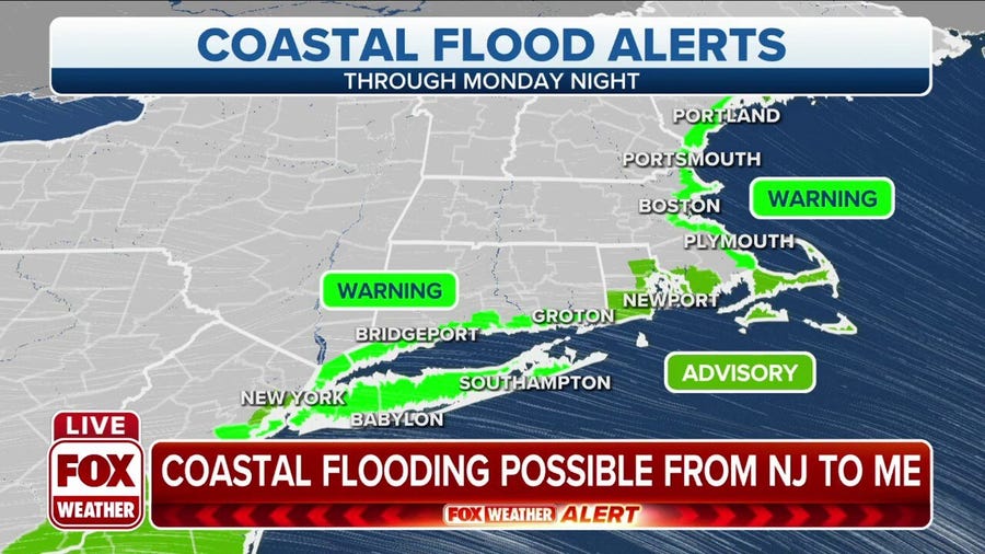 Coastal flooding possible from New Jersey to Maine from winter storm