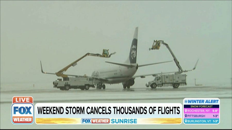 Weekend winter storm cancels thousands of flights across the U.S.