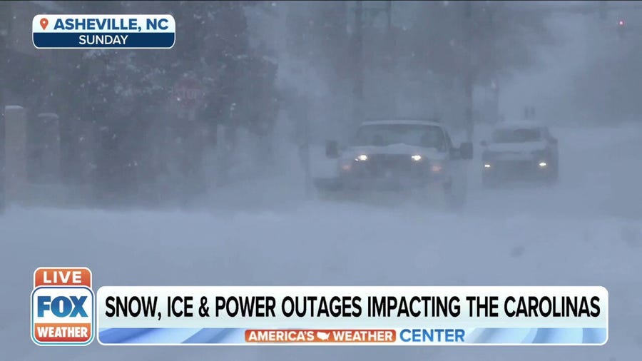 Thousands in North Carolina, South Carolina without power after winter storm