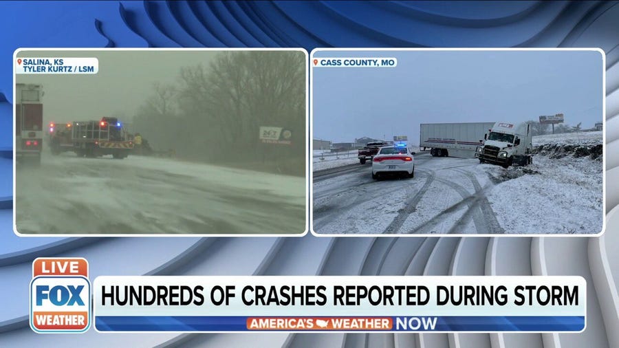 Hundreds of car accidents reported during major winter storm