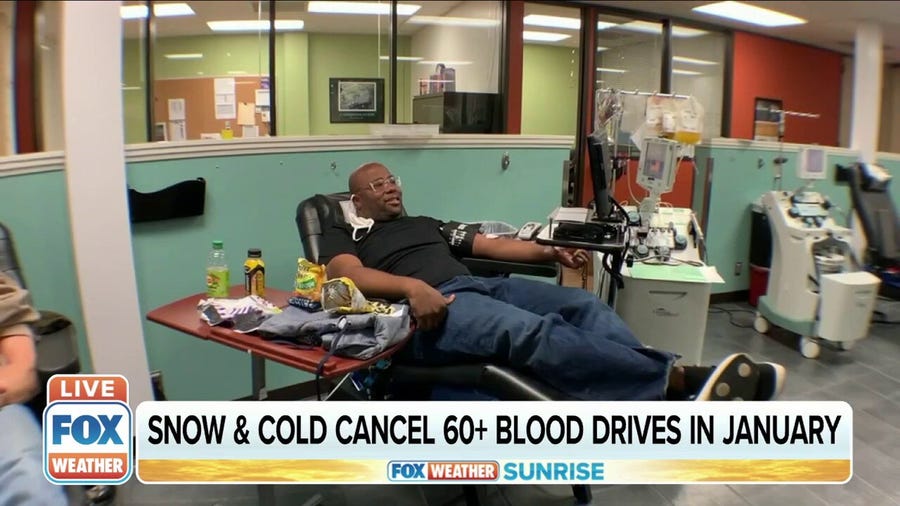 Snow and cold weather has canceled 60+ blood drives in January