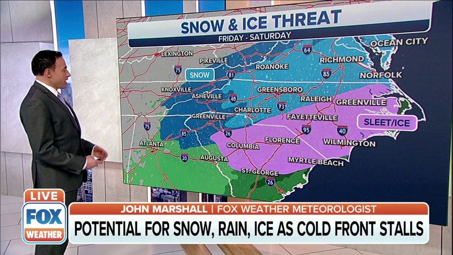Potential for snow, rain, ice this weekend for mid-Atlantic