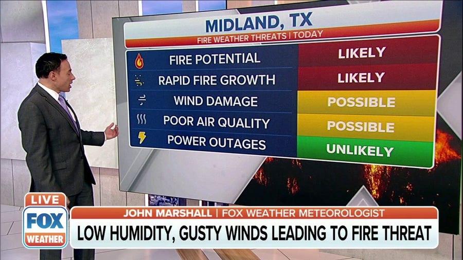 Portions of Texas, New Mexico under fire warning