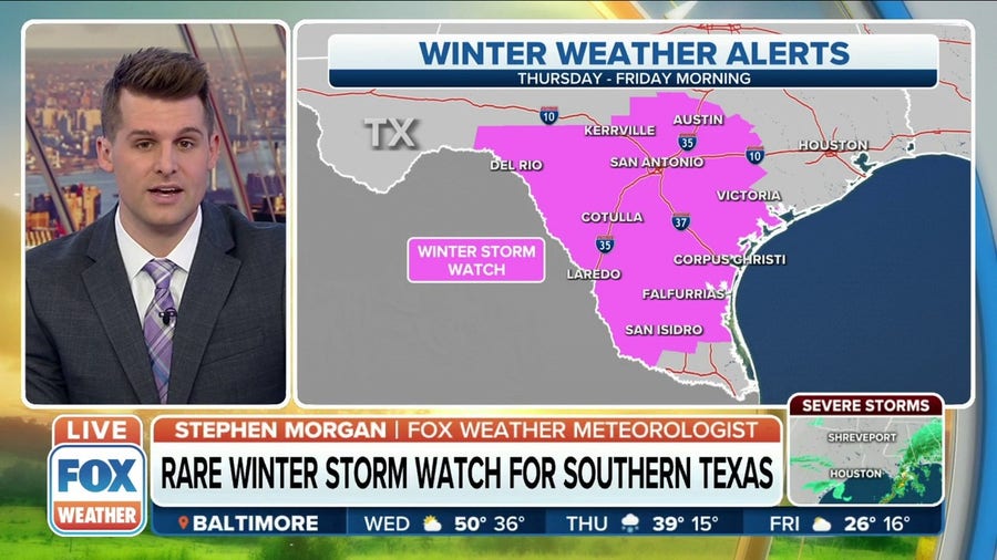 Wintry weather possible in parts of Texas on Thursday