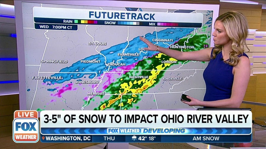 Ohio River Valley to be hit with up to 5 inches of snow