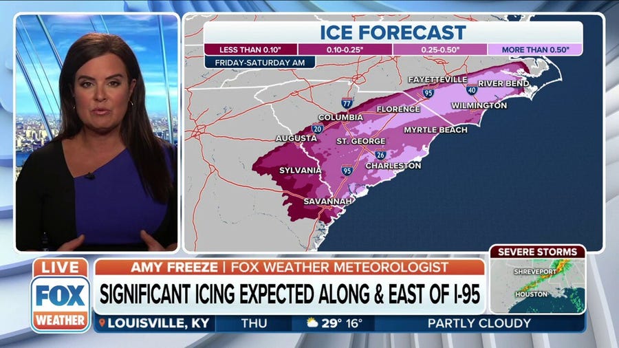Significant icing likely for Carolinas heading into weekend