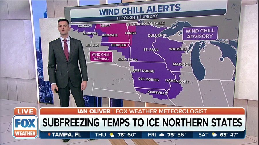 Brutal cold, wind chill warnings for northern states