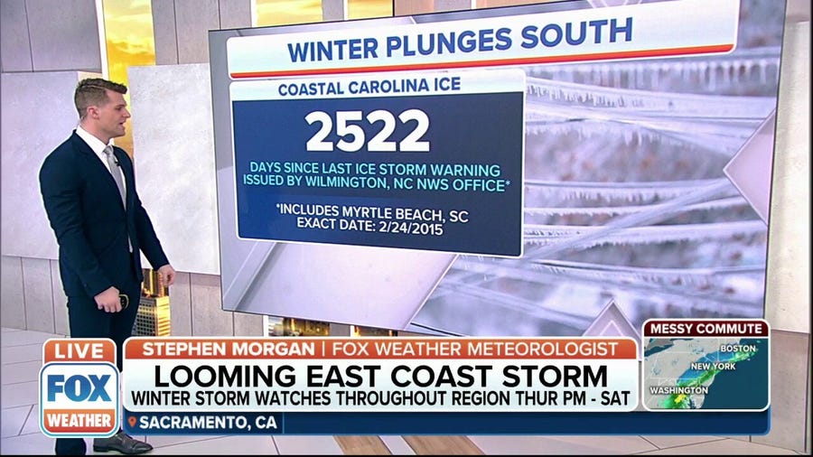 Wilmington, NC receives Ice Storm Warning for first time in almost 7 years