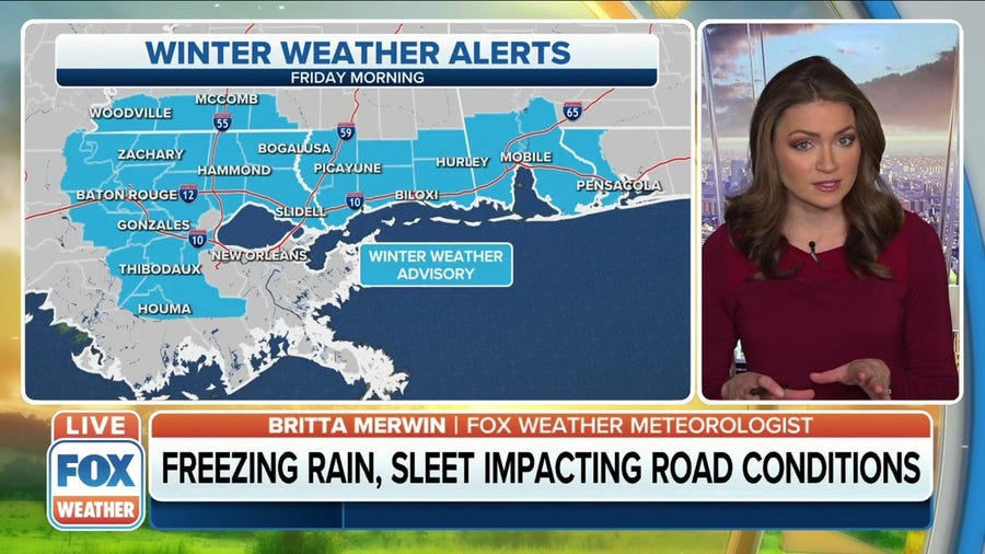 Winter weather alerts issued from Texas to central Gulf Coast for wintry mix