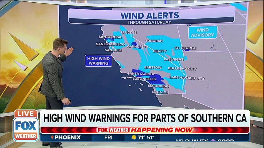 High Wind Warnings issued for parts of Southern California