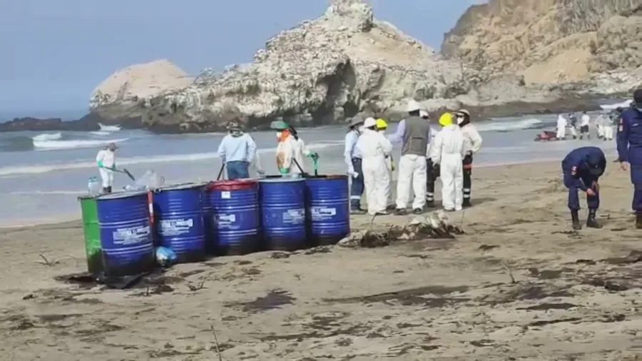 Crews clean up Peru oil spill caused by tsunami waves from Tonga eruption